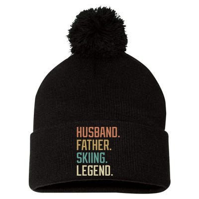 Husband Father Skiing Legend Gift For Dad Pom Pom 12in Knit Beanie