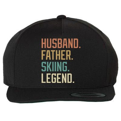 Husband Father Skiing Legend Gift For Dad Wool Snapback Cap