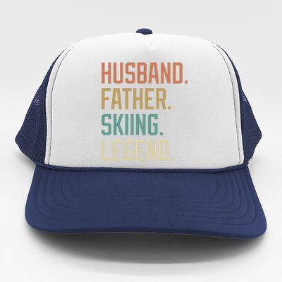 Husband Father Skiing Legend Gift For Dad Trucker Hat