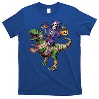 Halloween Funny Skeleton Riding Mummy Dinosaur Trex Great Gift T-Shirt