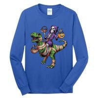 Halloween Funny Skeleton Riding Mummy Dinosaur Trex Great Gift Tall Long Sleeve T-Shirt