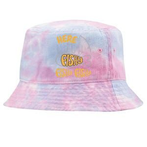 Here Fishy Saying Fishing Lovers Funny Fish Gift Tie-Dyed Bucket Hat