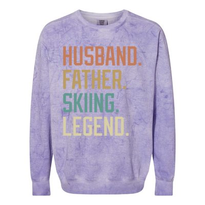 Husband Father Skiing Legend Fathers Day Birthday Meaningful Gift Colorblast Crewneck Sweatshirt