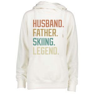 Husband Father Skiing Legend Fathers Day Birthday Meaningful Gift Womens Funnel Neck Pullover Hood