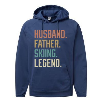 Husband Father Skiing Legend Fathers Day Birthday Meaningful Gift Performance Fleece Hoodie