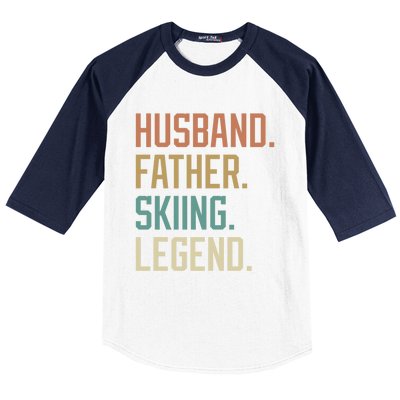 Husband Father Skiing Legend Fathers Day Birthday Meaningful Gift Baseball Sleeve Shirt