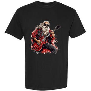 Happy festive Season for Motorcycle Santa and Guitar Lovers Garment-Dyed Heavyweight T-Shirt