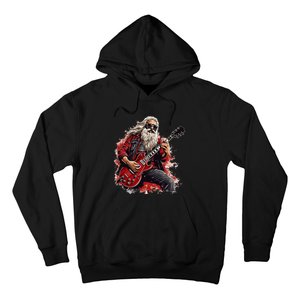 Happy festive Season for Motorcycle Santa and Guitar Lovers Hoodie