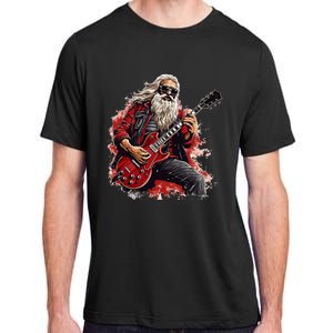 Happy festive Season for Motorcycle Santa and Guitar Lovers Adult ChromaSoft Performance T-Shirt