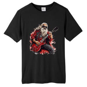 Happy festive Season for Motorcycle Santa and Guitar Lovers Tall Fusion ChromaSoft Performance T-Shirt