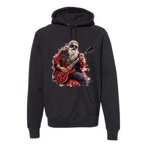 Happy festive Season for Motorcycle Santa and Guitar Lovers Premium Hoodie