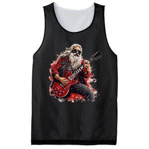 Happy festive Season for Motorcycle Santa and Guitar Lovers Mesh Reversible Basketball Jersey Tank