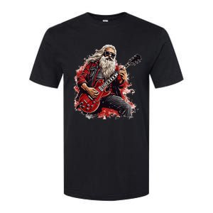 Happy festive Season for Motorcycle Santa and Guitar Lovers Softstyle CVC T-Shirt