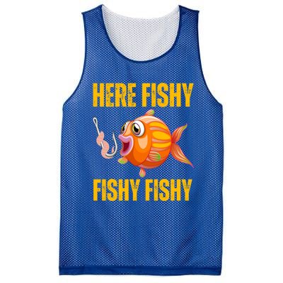 Here Fishy Saying Cute Fish Fishing Lovers Gift Mesh Reversible Basketball Jersey Tank