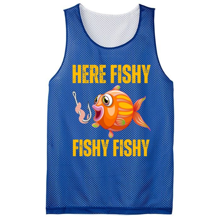 Here Fishy Saying Cute Fish Fishing Lovers Gift Mesh Reversible Basketball Jersey Tank