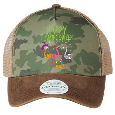 Happy Flamingoween Scary Flamingos Funny Halloween Costume Legacy Tie Dye Trucker Hat