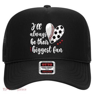 Huge Fan Soccer Baseball Player Mama Baller Mother Gift High Crown Mesh Back Trucker Hat