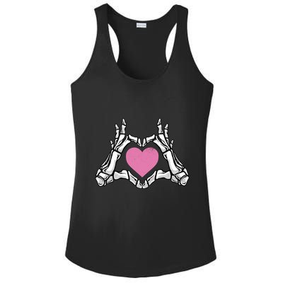 Halloween Funny Skeleton Hands Heart Gift Ladies PosiCharge Competitor Racerback Tank