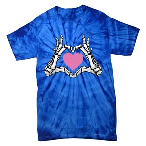 Halloween Funny Skeleton Hands Heart Gift Tie-Dye T-Shirt