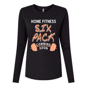 Home Fitness Six Pack Coming Soon Retro Funny Present Gift Womens Cotton Relaxed Long Sleeve T-Shirt