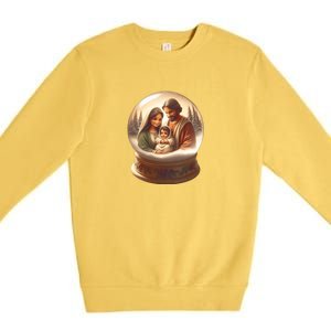 Holy Family Snow Globe Premium Crewneck Sweatshirt