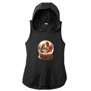 Holy Family Snow Globe Ladies PosiCharge Tri-Blend Wicking Draft Hoodie Tank