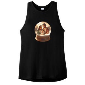 Holy Family Snow Globe Ladies PosiCharge Tri-Blend Wicking Tank