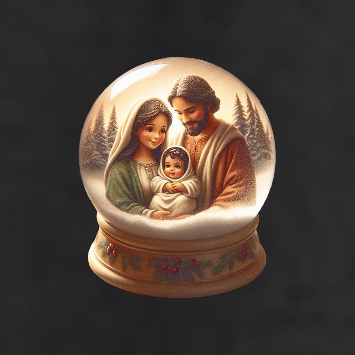 Holy Family Snow Globe Cool Comfort Performance Bucket Hat
