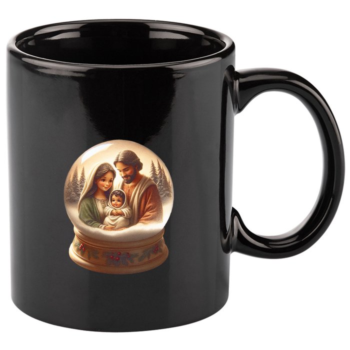 Holy Family Snow Globe 11oz C Handle Ceramic Mug