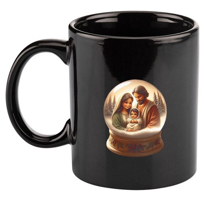 Holy Family Snow Globe 11oz C Handle Ceramic Mug