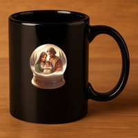 Holy Family Snow Globe 11oz C Handle Ceramic Mug
