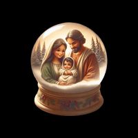 Holy Family Snow Globe Drawstring Bag
