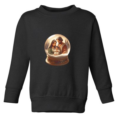 Holy Family Snow Globe Toddler Sweatshirt