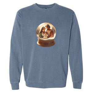 Holy Family Snow Globe Garment-Dyed Sweatshirt