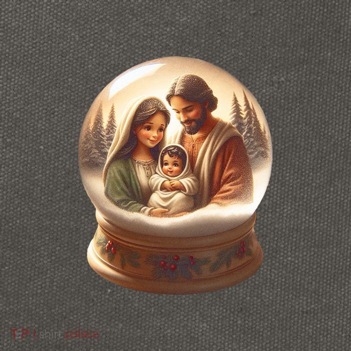 Holy Family Snow Globe Cotton Canvas Backpack