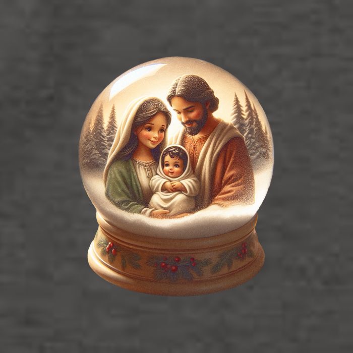 Holy Family Snow Globe Vector Backpack