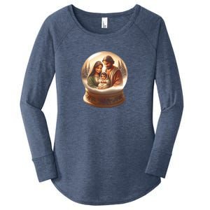 Holy Family Snow Globe Women's Perfect Tri Tunic Long Sleeve Shirt