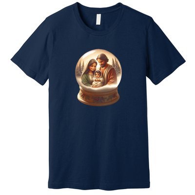 Holy Family Snow Globe Premium T-Shirt