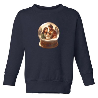 Holy Family Snow Globe Toddler Sweatshirt