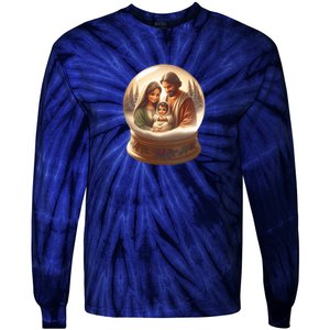 Holy Family Snow Globe Tie-Dye Long Sleeve Shirt