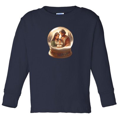 Holy Family Snow Globe Toddler Long Sleeve Shirt