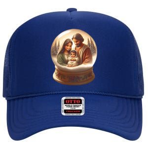 Holy Family Snow Globe High Crown Mesh Back Trucker Hat