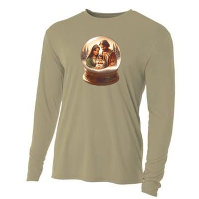 Holy Family Snow Globe Cooling Performance Long Sleeve Crew