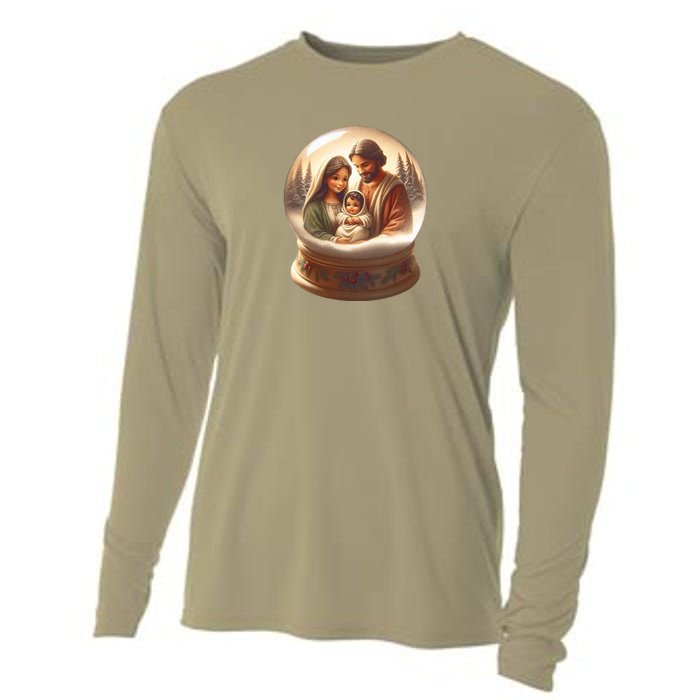 Holy Family Snow Globe Cooling Performance Long Sleeve Crew