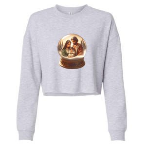 Holy Family Snow Globe Cropped Pullover Crew