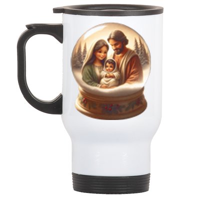 Holy Family Snow Globe Stainless Steel Travel Mug