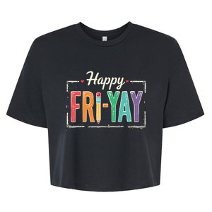 Happy Friyay Teacher Essentials Bella+Canvas Jersey Crop Tee