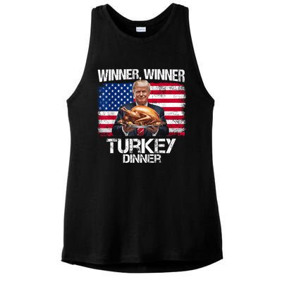 Humor Funny Trump Winner Winner Turkey Dinner Thanksgiving Ladies PosiCharge Tri-Blend Wicking Tank