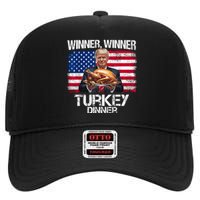 Humor Funny Trump Winner Winner Turkey Dinner Thanksgiving High Crown Mesh Back Trucker Hat