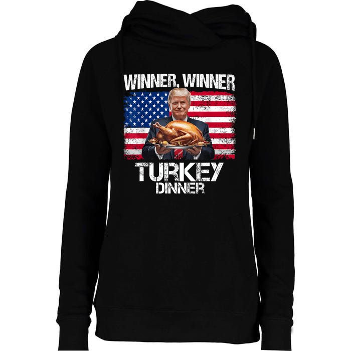 Humor Funny Trump Winner Winner Turkey Dinner Thanksgiving Womens Funnel Neck Pullover Hood